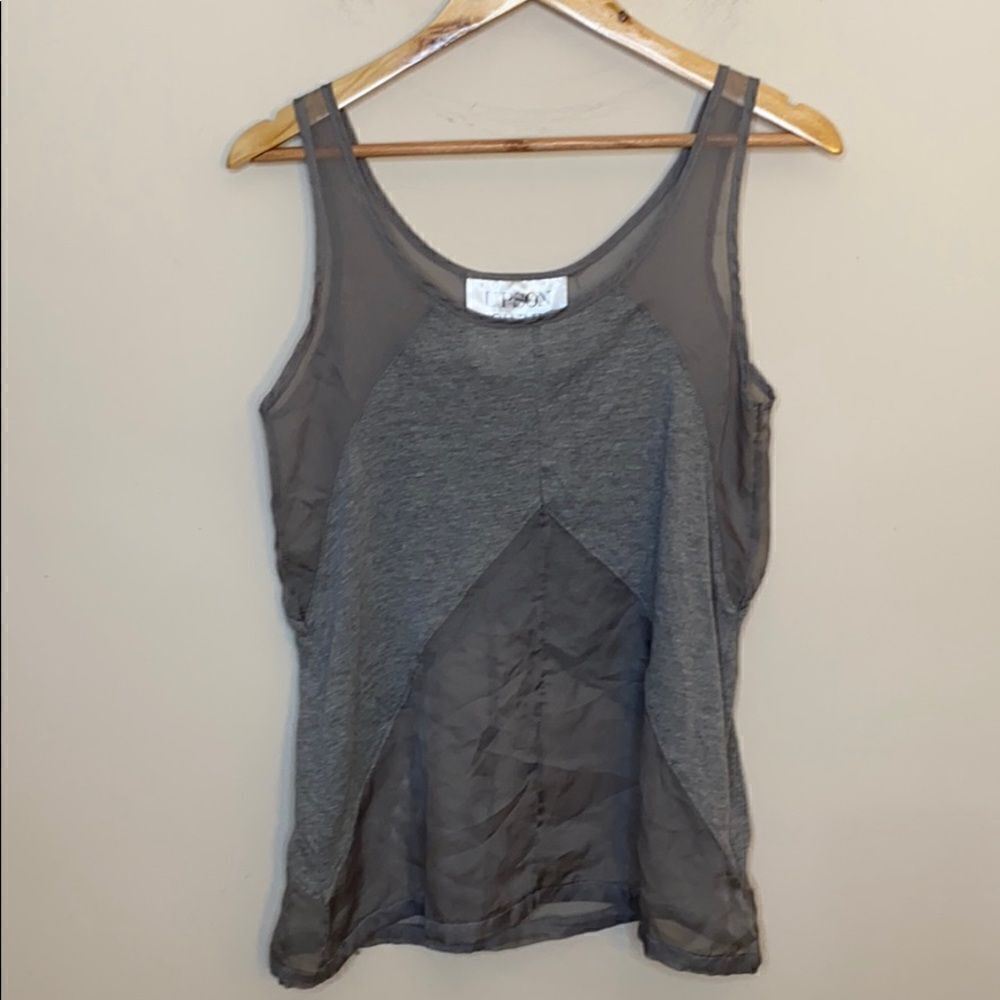 UO Upson Downes Grey Mixed Media Tank